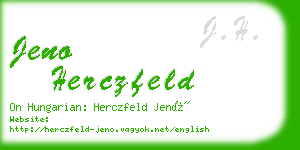 jeno herczfeld business card